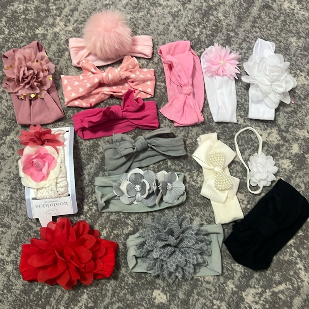 14 Baby Stretchy Headbands as a Set
